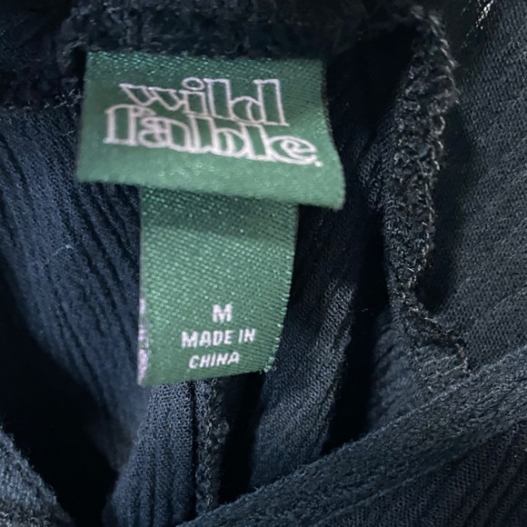 Medium Tie Back Tiered Wild Fable Black Tank Top Summer Dress Sleeveless Boho - Picture 2 of 5